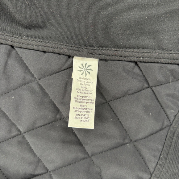 ATHLETA Jacket S Upside Quilted Full Zip Outdoor Athleisure Stretch Black - Picture 12 of 16